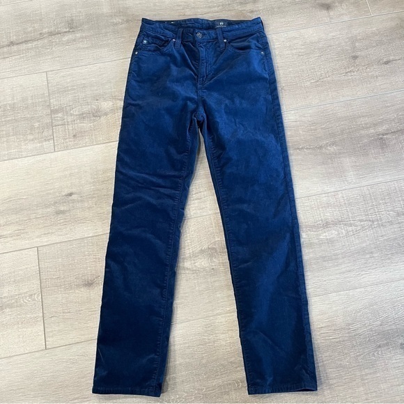 Adriano‎ Goldschmied Isabelle High Rise Straight Crop 25R Blue Corduroy Pants - Picture 1 of 12